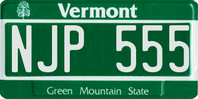 VT license plate NJP555