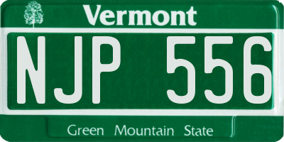 VT license plate NJP556