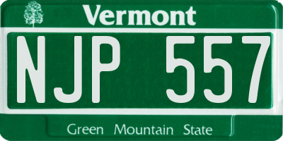 VT license plate NJP557