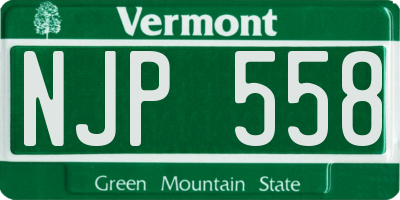 VT license plate NJP558