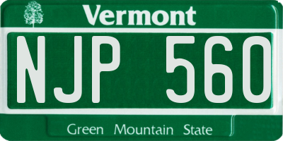 VT license plate NJP560
