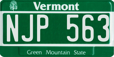VT license plate NJP563