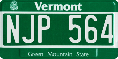 VT license plate NJP564