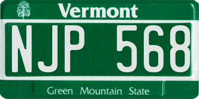 VT license plate NJP568