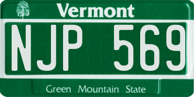 VT license plate NJP569