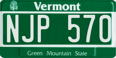 VT license plate NJP570