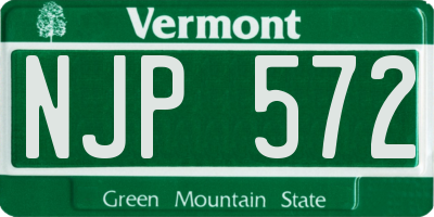 VT license plate NJP572