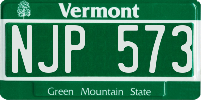 VT license plate NJP573