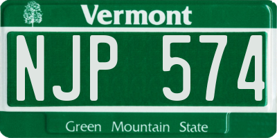 VT license plate NJP574