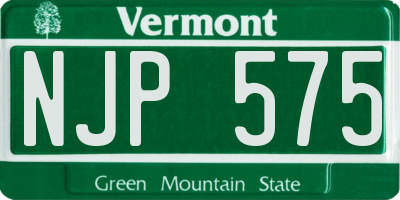 VT license plate NJP575