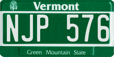 VT license plate NJP576