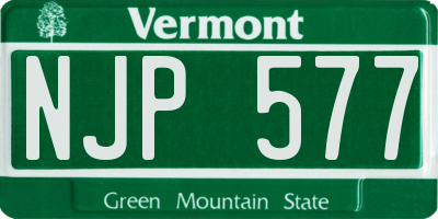 VT license plate NJP577