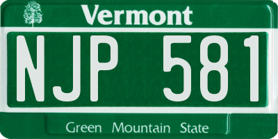 VT license plate NJP581