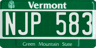 VT license plate NJP583