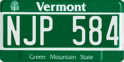 VT license plate NJP584
