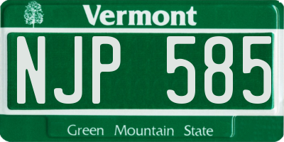 VT license plate NJP585