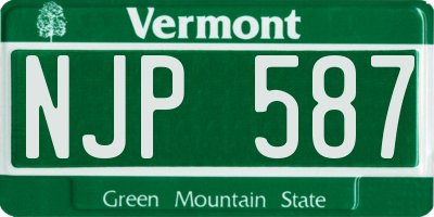 VT license plate NJP587