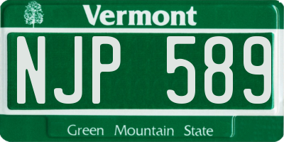 VT license plate NJP589