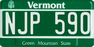 VT license plate NJP590