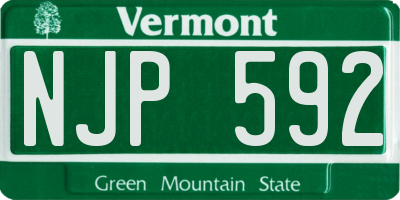 VT license plate NJP592
