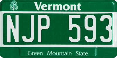 VT license plate NJP593