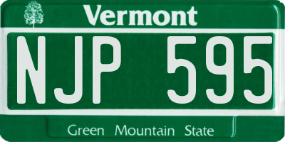 VT license plate NJP595