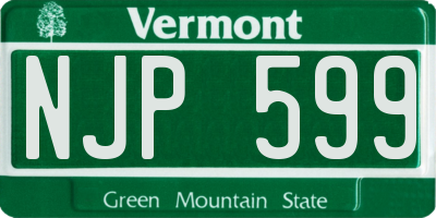 VT license plate NJP599