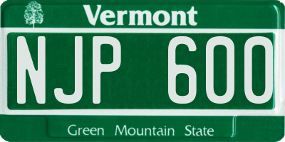 VT license plate NJP600