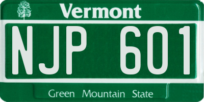 VT license plate NJP601