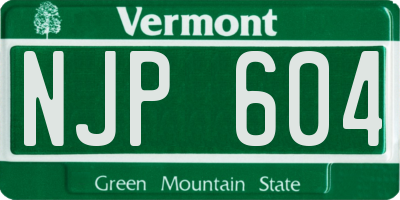 VT license plate NJP604