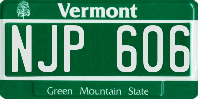 VT license plate NJP606