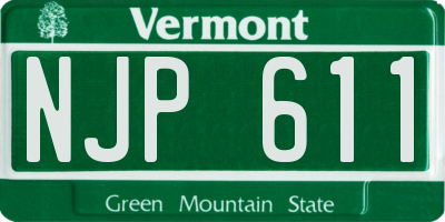 VT license plate NJP611