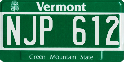 VT license plate NJP612