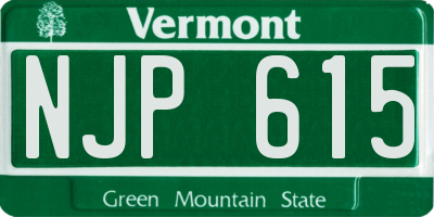 VT license plate NJP615