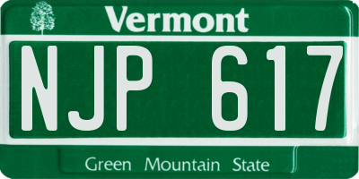 VT license plate NJP617