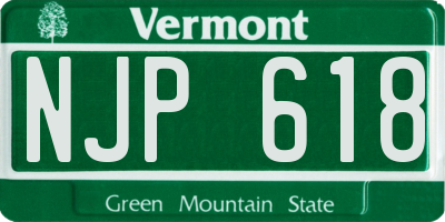 VT license plate NJP618