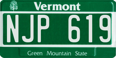VT license plate NJP619