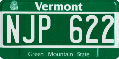 VT license plate NJP622