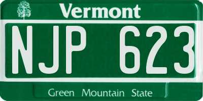 VT license plate NJP623
