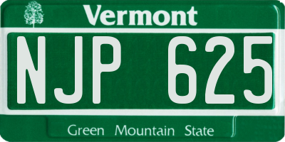 VT license plate NJP625