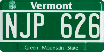 VT license plate NJP626