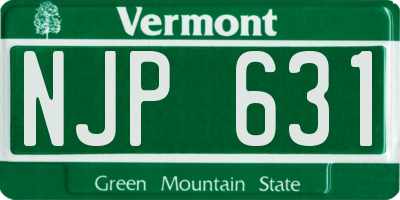 VT license plate NJP631