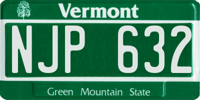 VT license plate NJP632