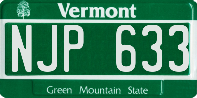 VT license plate NJP633