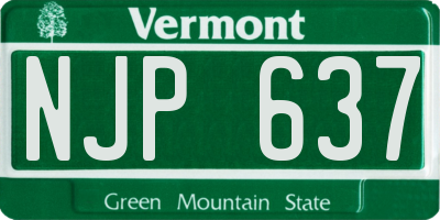 VT license plate NJP637