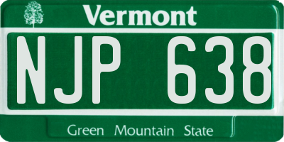 VT license plate NJP638