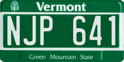 VT license plate NJP641