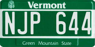 VT license plate NJP644