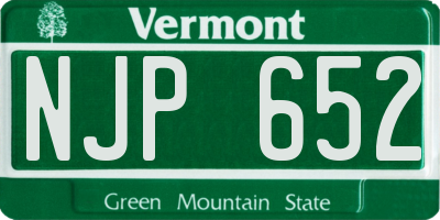 VT license plate NJP652