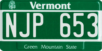 VT license plate NJP653